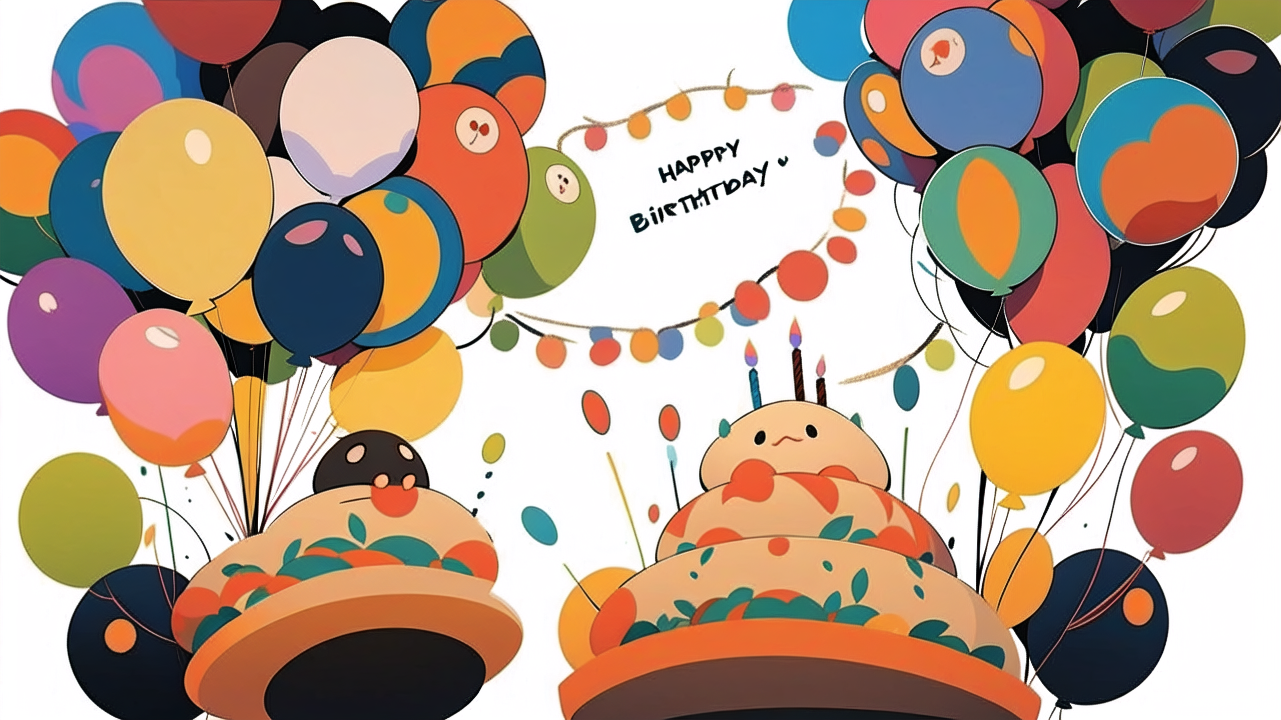 生日快乐背景围(生日快乐的背景怎么画)